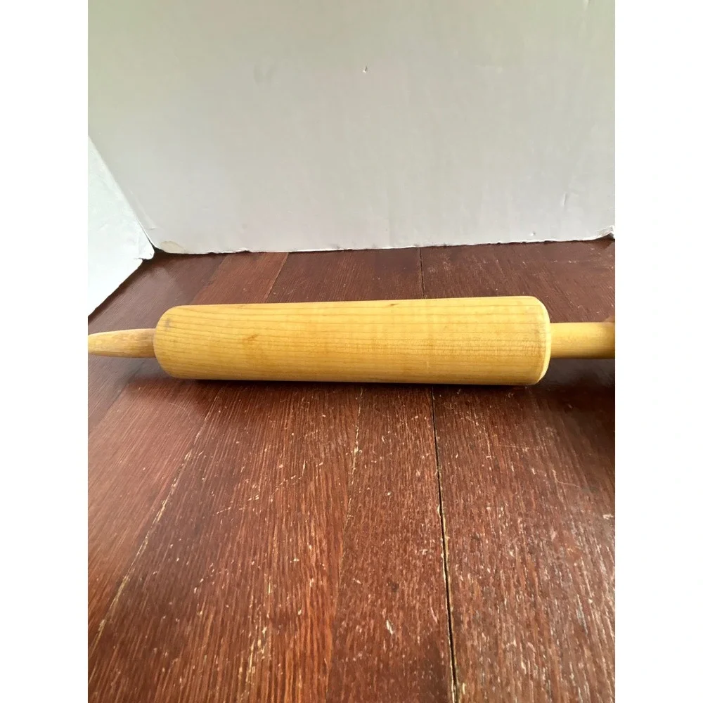 Vintage Solid Wood Rolling‎ Pin 17 Inch Natural Finish Farmhouse Kitchenware